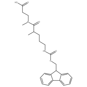 3-[5-({[(9H-fluoren-9-yl)methoxy]carbonyl}amino)-N,2-dimethylpentanamido]propanoic acid结构式