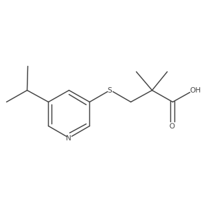 2,2-Dimethyl-3-{[5-(propan-2-yl)pyridin-3-yl]sulfanyl}propanoic acid结构式
