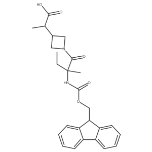 2-{1-[2-({[(9H-fluoren-9-yl)methoxy]carbonyl}amino)-2-methylbutanoyl]azetidin-3-yl}propanoic acid Structure