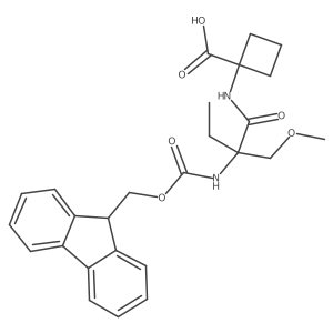 1-[2-({[(9H-fluoren-9-yl)methoxy]carbonyl}amino)-2-(methoxymethyl)butanamido]cyclobutane-1-carboxylic acid Structure