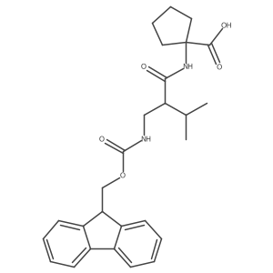 1-{2-[({[(9H-fluoren-9-yl)methoxy]carbonyl}amino)methyl]-3-methylbutanamido}cyclopentane-1-carboxylic acid Structure