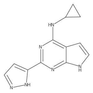 N-cyclopropyl-2-(1H-pyrazol-3-yl)-7H-pyrrolo[2,3-d]pyrimidin-4-amine Structure