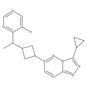 N-(1-{3-cyclopropyl-[1,2,4]triazolo[4,3-b]pyridazin-6-yl}azetidin-3-yl)-5-fluoro-N-methylpyrimidin-4-amine结构式