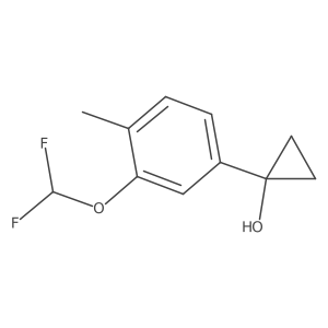 1-[3-(Difluoromethoxy)-4-methylphenyl]cyclopropan-1-ol结构式