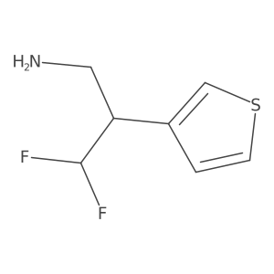 3,3-Difluoro-2-(thiophen-3-yl)propan-1-amine结构式