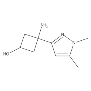 3-amino-3-(1,5-dimethyl-1H-pyrazol-3-yl)cyclobutan-1-ol Structure