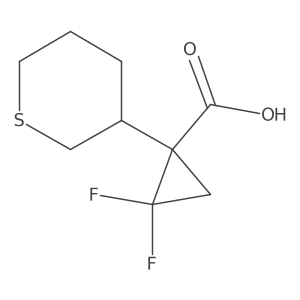 2,2-Difluoro-1-(thian-3-yl)cyclopropane-1-carboxylic acid结构式