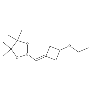 2-((3-Ethoxycyclobutylidene)methyl)-4,4,5,5-tetramethyl-1,3,2-dioxaborolane结构式
