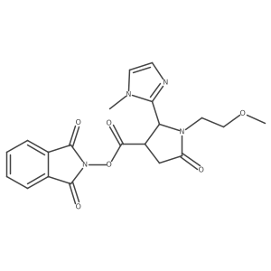 rac-1,3-dioxo-2,3-dihydro-1H-isoindol-2-yl (2R,3R)-1-(2-methoxyethyl)-2-(1-methyl-1H-imidazol-2-yl)-5-oxopyrrolidine-3-carboxylate结构式
