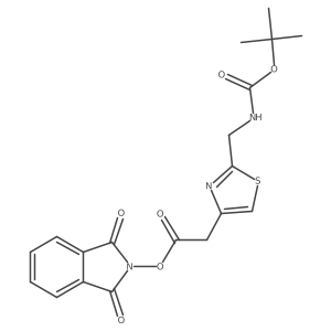 1,3-dioxo-2,3-dihydro-1H-isoindol-2-yl 2-[2-({[(tert-butoxy)carbonyl]amino}methyl)-1,3-thiazol-4-yl]acetate结构式