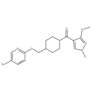 5-bromo-2-{[1-(3-methoxy-1-methyl-1H-pyrazole-4-carbonyl)piperidin-4-yl]methoxy}pyrimidine Structure