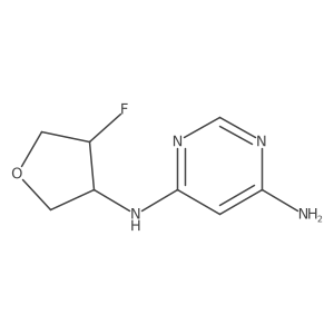 N4-[(3R,4S)-4-fluorooxolan-3-yl]pyrimidine-4,6-diamine结构式