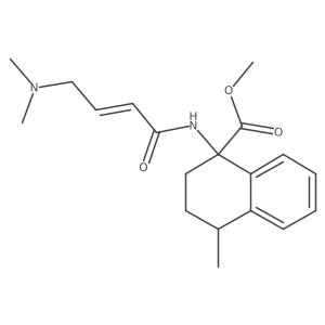 Methyl 1-[[(E)-4-(dimethylamino)but-2-enoyl]amino]-4-methyl-3,4-dihydro-2H-naphthalene-1-carboxylate结构式