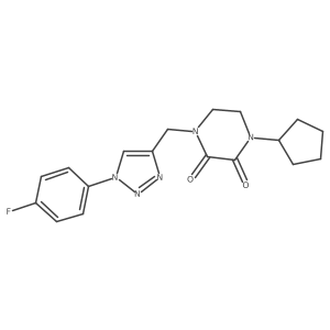 1-Cyclopentyl-4-[[1-(4-fluorophenyl)triazol-4-yl]methyl]piperazine-2,3-dione Structure