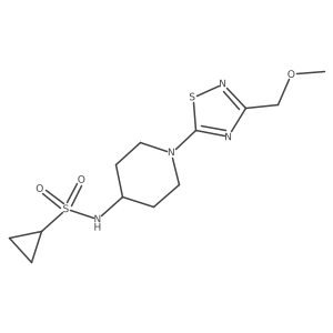 N-{1-[3-(methoxymethyl)-1,2,4-thiadiazol-5-yl]piperidin-4-yl}cyclopropanesulfonamide结构式
