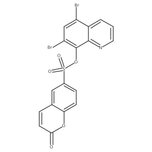 (5,7-Dibromoquinolin-8-yl) 2-oxochromene-6-sulfonate结构式