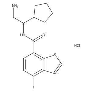 N-(2-Amino-1-cyclopentylethyl)-4-fluoro-1-benzothiophene-7-carboxamide;hydrochloride Structure