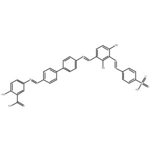 5-{[4'-({2,4-Dihydroxy-3-[(4-sulfophenyl)diazenyl]phenyl}diazenyl)[1,1'-biphenyl]-4-yl]diazenyl}-2-hydroxybenzoic acid Structure