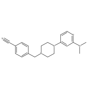 4-({4-[2-(Dimethylamino)pyrimidin-4-yl]piperazin-1-yl}methyl)benzonitrile Structure