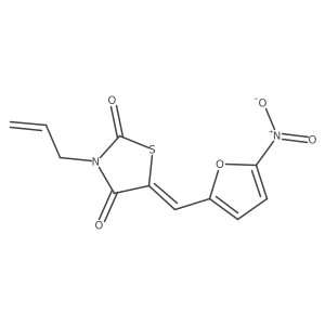 3AL-5-(5NO2-Furfuril)thiazolidin-2,4-one结构式