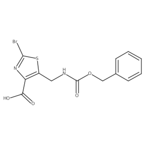 5-({[(Benzyloxy)carbonyl]amino}methyl)-2-bromo-1,3-thiazole-4-carboxylic acid结构式