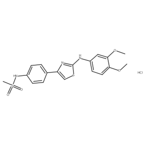 N-(4-{2-[(3,4-dimethoxyphenyl)amino]-1,3-thiazol-4-yl}phenyl)methanesulfonamide hydrochloride Structure