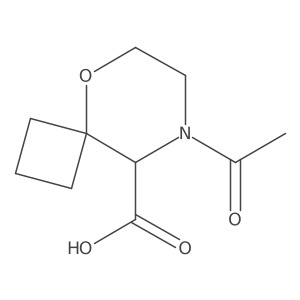 8-Acetyl-5-oxa-8-azaspiro[3.5]nonane-9-carboxylic acid结构式