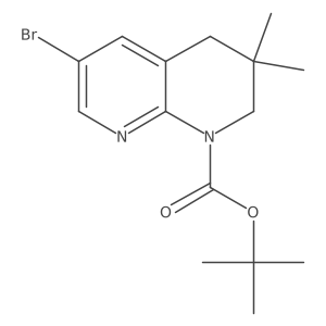 Tert-butyl 6-bromo-3,3-dimethyl-1,2,3,4-tetrahydro-1,8-naphthyridine-1-carboxylate Structure