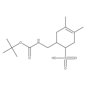 6-({[(Tert-butoxy)carbonyl]amino}methyl)-3,4-dimethylcyclohex-3-ene-1-sulfonic acid结构式