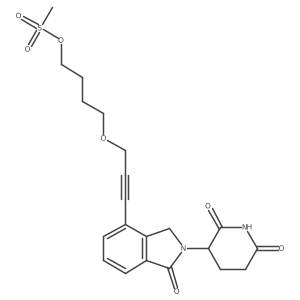 4-[3-[2-(2,6-Dioxo-3-piperidyl)-1-oxo-isoindolin-4-yl]prop-2-ynoxy]butyl methanesulfonate结构式