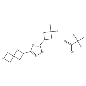 6-(5-(3,3-Difluorocyclobutyl)-4H-1,2,4-triazol-3-YL)-2-azaspiro[3.3]heptane trifluoroacetic acid结构式