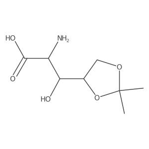 2-Amino-3-(2,2-dimethyl-1,3-dioxolan-4-yl)-3-hydroxypropanoic acid结构式