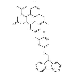 Fmoc-L-Asn(beta-D-Gal(Ac)4)-OH结构式