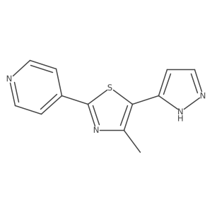 4-[4-methyl-5-(1H-pyrazol-3-yl)-1,3-thiazol-2-yl]pyridine结构式