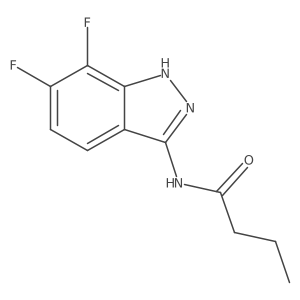 N-(6,7-difluoro-1H-indazol-3-yl)butanamide结构式