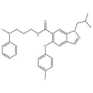 1h-Indazole-6-carboxamide,5-(4-fluorophenoxy)-n-[3-(methylphenylamino)propyl]-1-(2-methylpropyl)- Structure