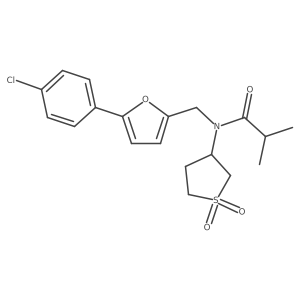 N-{[5-(4-chlorophenyl)furan-2-yl]methyl}-N-(1,1-dioxidotetrahydrothiophen-3-yl)-2-methylpropanamide结构式