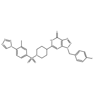 3-[(4-Fluorophenyl)methyl]-3,6-dihydro-5-[1-[[3-methyl-4-(1H-tetrazol-1-yl)phenyl]sulfonyl]-4-piperidinyl]-7H-1,2,3-triazolo[4,5-d]pyrimidin-7-one Structure