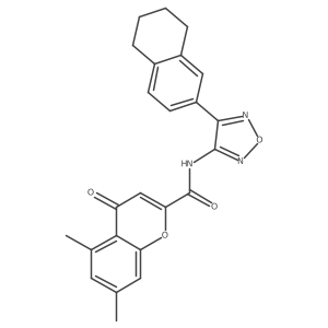 5,7-dimethyl-4-oxo-N-[4-(5,6,7,8-tetrahydronaphthalen-2-yl)-1,2,5-oxadiazol-3-yl]-4H-chromene-2-carboxamide Structure