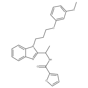 2-furyl-N-({1-[3-(3-methoxyphenoxy)propyl]benzimidazol-2-yl}ethyl)carboxamide结构式