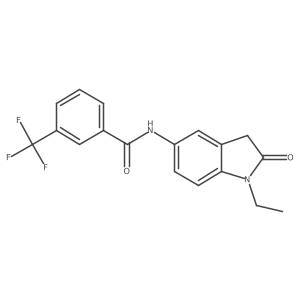 N-(1-ethyl-2-oxoindolin-5-yl)-3-(trifluoromethyl)benzamide结构式