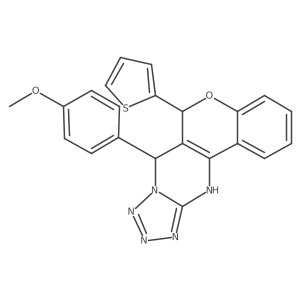 7-(4-methoxyphenyl)-6-(thiophen-2-yl)-7,12-dihydro-6H-chromeno[4,3-d]tetrazolo[1,5-a]pyrimidine结构式
