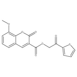 2-oxo-2-(thiophen-2-yl)ethyl 8-methoxy-2-oxo-2H-chromene-3-carboxylate结构式