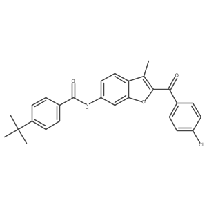 4-tert-butyl-N-[2-(4-chlorobenzoyl)-3-methyl-1-benzofuran-6-yl]benzamide结构式