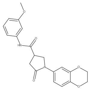 1-(2,3-dihydro-1,4-benzodioxin-6-yl)-N-(3-methoxyphenyl)-5-oxopyrrolidine-3-carboxamide Structure