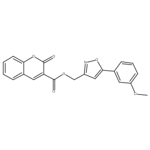 (5-(3-methoxyphenyl)isoxazol-3-yl)methyl 2-oxo-2H-chromene-3-carboxylate结构式