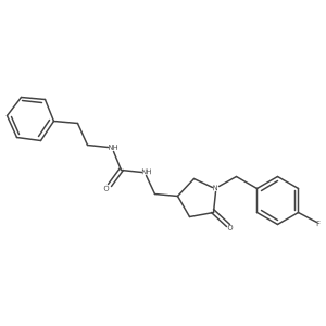 1-((1-(4-Fluorobenzyl)-5-oxopyrrolidin-3-yl)methyl)-3-phenethylurea结构式