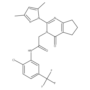 N-(2-chloro-5-(trifluoromethyl)phenyl)-2-(2-(3,5-dimethyl-1H-pyrazol-1-yl)-4-oxo-4,5,6,7-tetrahydro-3H-cyclopenta[d]pyrimidin-3-yl)acetamide Structure
