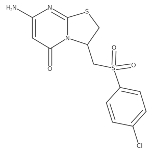 7-amino-3-{[(4-chlorophenyl)sulfonyl]methyl}-2,3-dihydro-5H-[1,3]thiazolo[3,2-a]pyrimidin-5-one结构式
