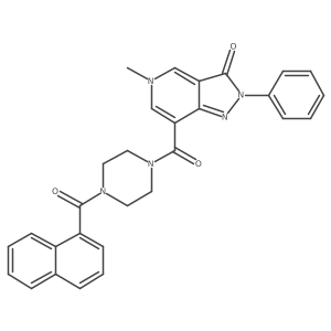 7-(4-(1-naphthoyl)piperazine-1-carbonyl)-5-methyl-2-phenyl-2H-pyrazolo[4,3-c]pyridin-3(5H)-one结构式